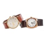 TWO GENTLEMAN'S GOLD CASED WATCHES