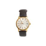 A GENTLEMAN'S OMEGA GOLD PLATED MANUAL WIND WRIST WATCH