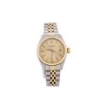 A LADY'S ROLEX OYSTER PERPETUAL DATE STAINLESS STEEL AUTOMATIC WRIST WATCH