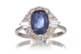 CERTIFICATED SAPPHIRE AND DIAMOND RING