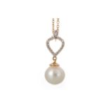 PEARL AND DIAMOND NECKLACE