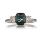 CERTIFICATED TOURMALINE AND DIAMOND RING