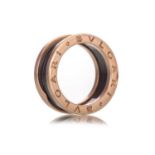 BVLGARI B-ZERO ROSE GOLD AND CERAMIC RING