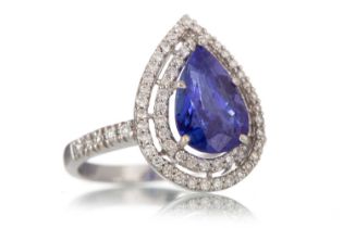 TANZANITE AND DIAMOND RING