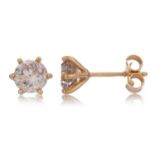 CERTIFICATED PAIR OF DIAMOND STUD EARRINGS