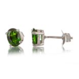 PAIR OF CHROME DIOPSIDE STUD EARRINGS