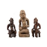 A PAIR OF SENUFO TWIN SEATED FIGURES