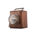 BRITISH ARMY OFFICERS 'EVER READY' WOODEN TRENCH LAMP WWI PERIOD
