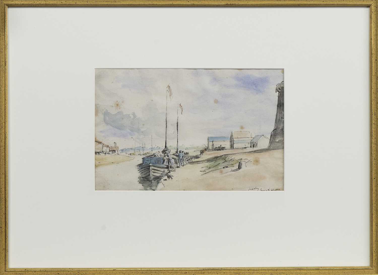 YACHT STATION, YARMOUTH, A WATERCOLOUR BY JAMES MCBEY