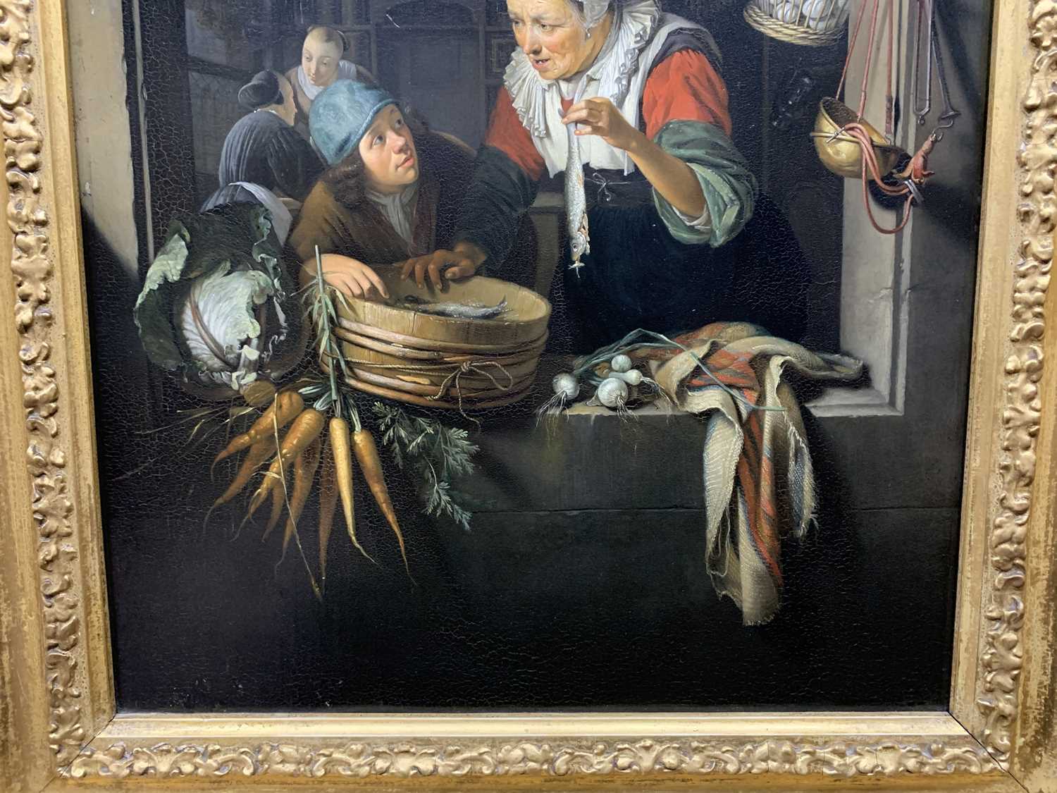 THE HERRING SELLER & THE BOY, AN OIL AFTER GERRIT DOU - Image 14 of 16