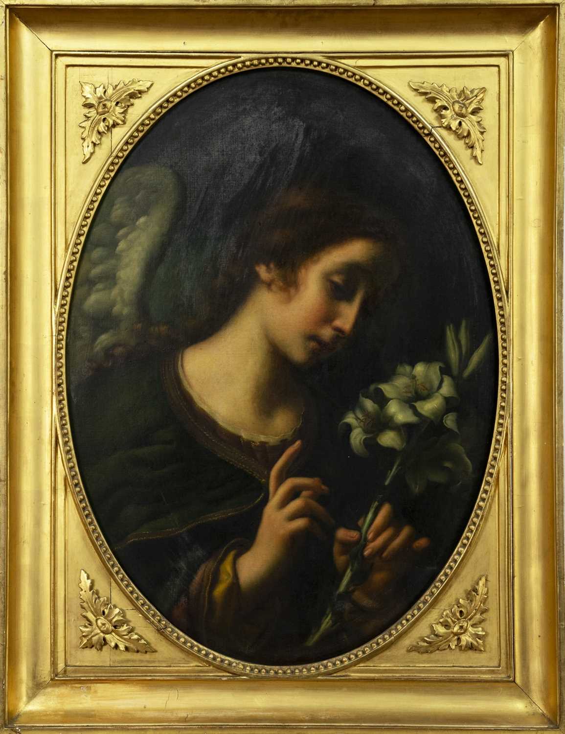 ANGEL WITH A FLOWER, A 19TH CENTURY ITALIAN OIL