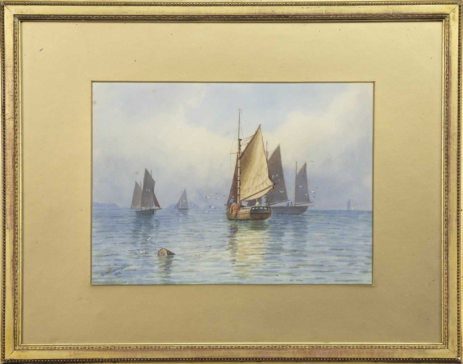 A PAIR OF MARITIME WATERCOLOUR SCENES BY ALBERT DUNNINGTON - Image 2 of 2