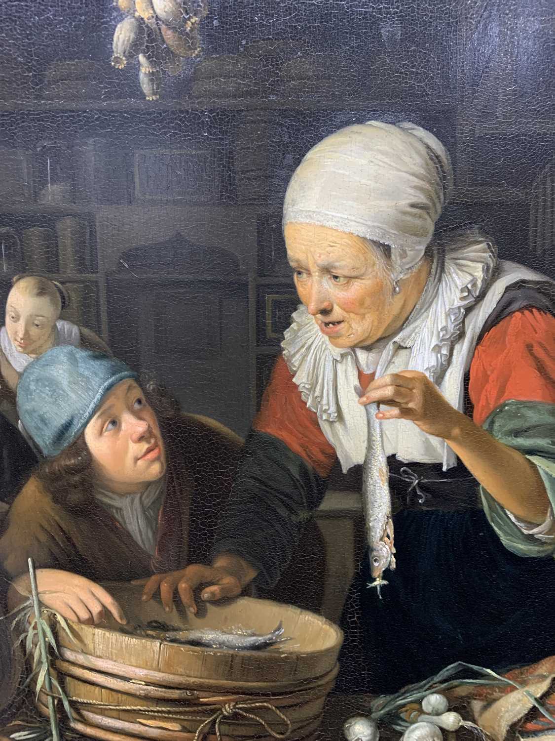 THE HERRING SELLER & THE BOY, AN OIL AFTER GERRIT DOU - Image 6 of 16