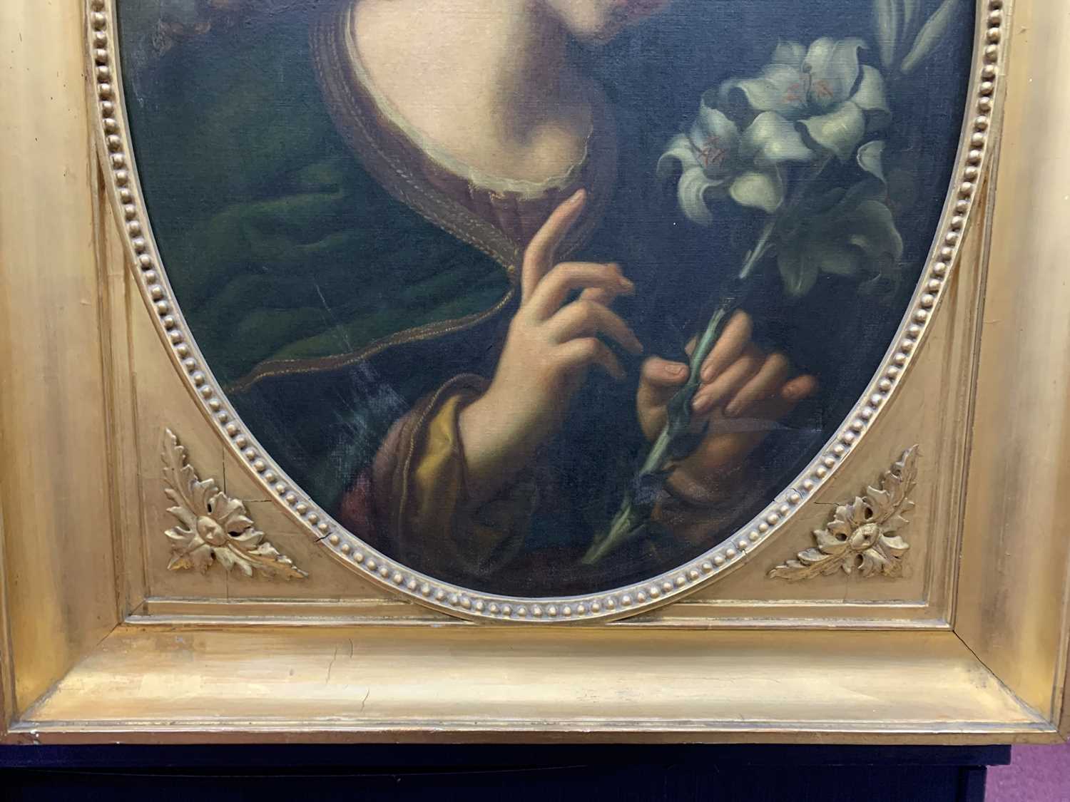 ANGEL WITH A FLOWER, A 19TH CENTURY ITALIAN OIL - Image 3 of 13