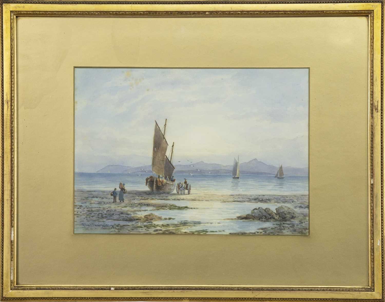 A PAIR OF MARITIME WATERCOLOUR SCENES BY ALBERT DUNNINGTON