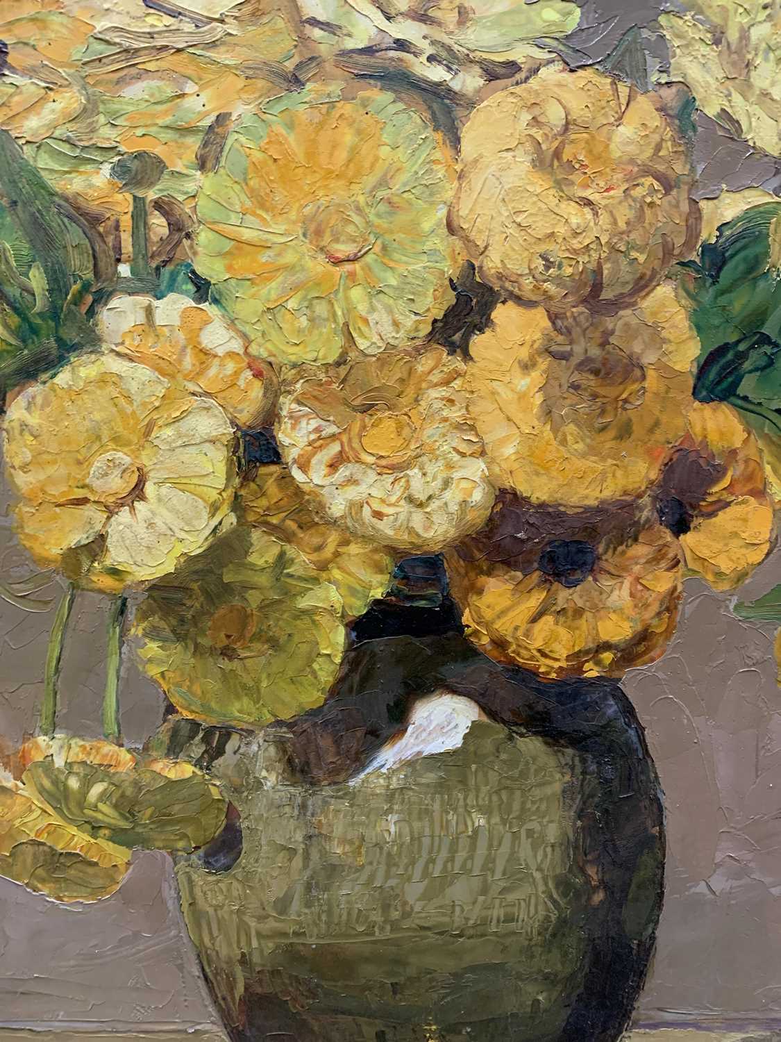 FLOWER PIECE, AN OIL BY JOSEPH VICTOR COMMUNAL - Image 6 of 17