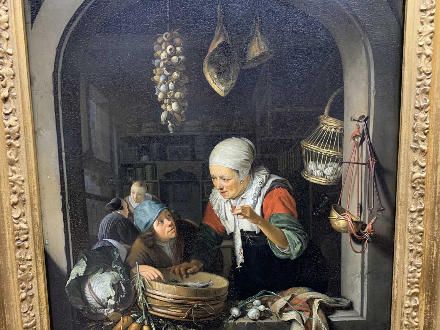 THE HERRING SELLER & THE BOY, AN OIL AFTER GERRIT DOU - Image 13 of 16