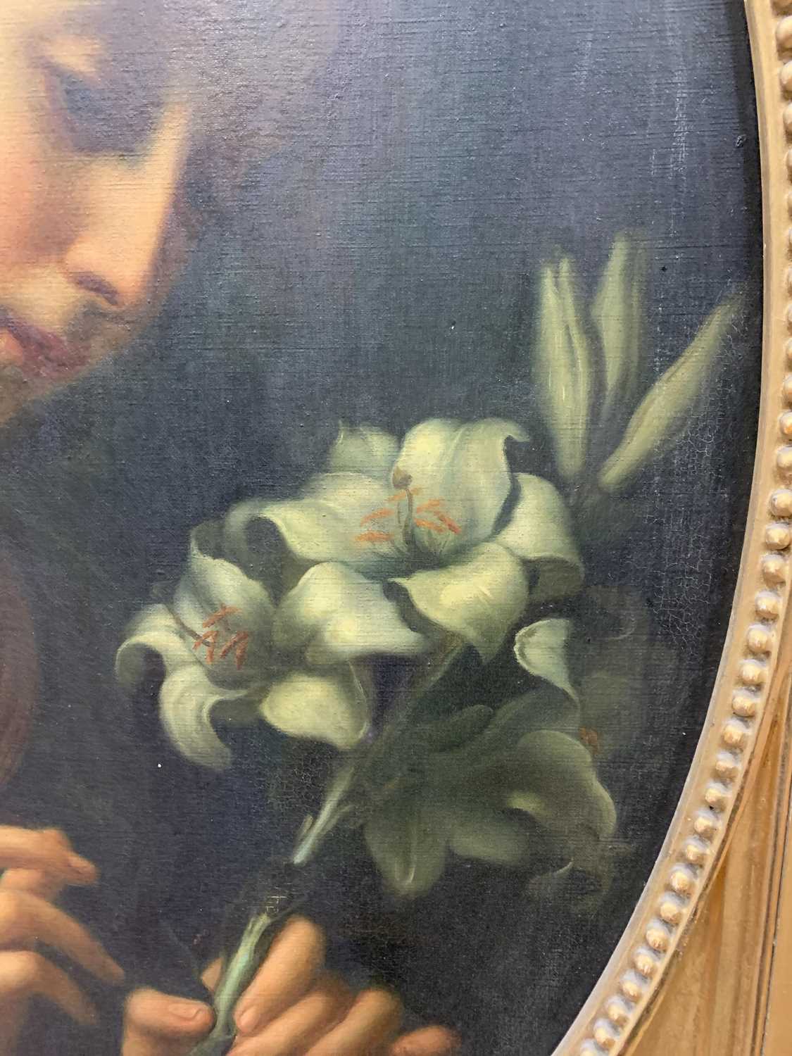 ANGEL WITH A FLOWER, A 19TH CENTURY ITALIAN OIL - Image 12 of 13