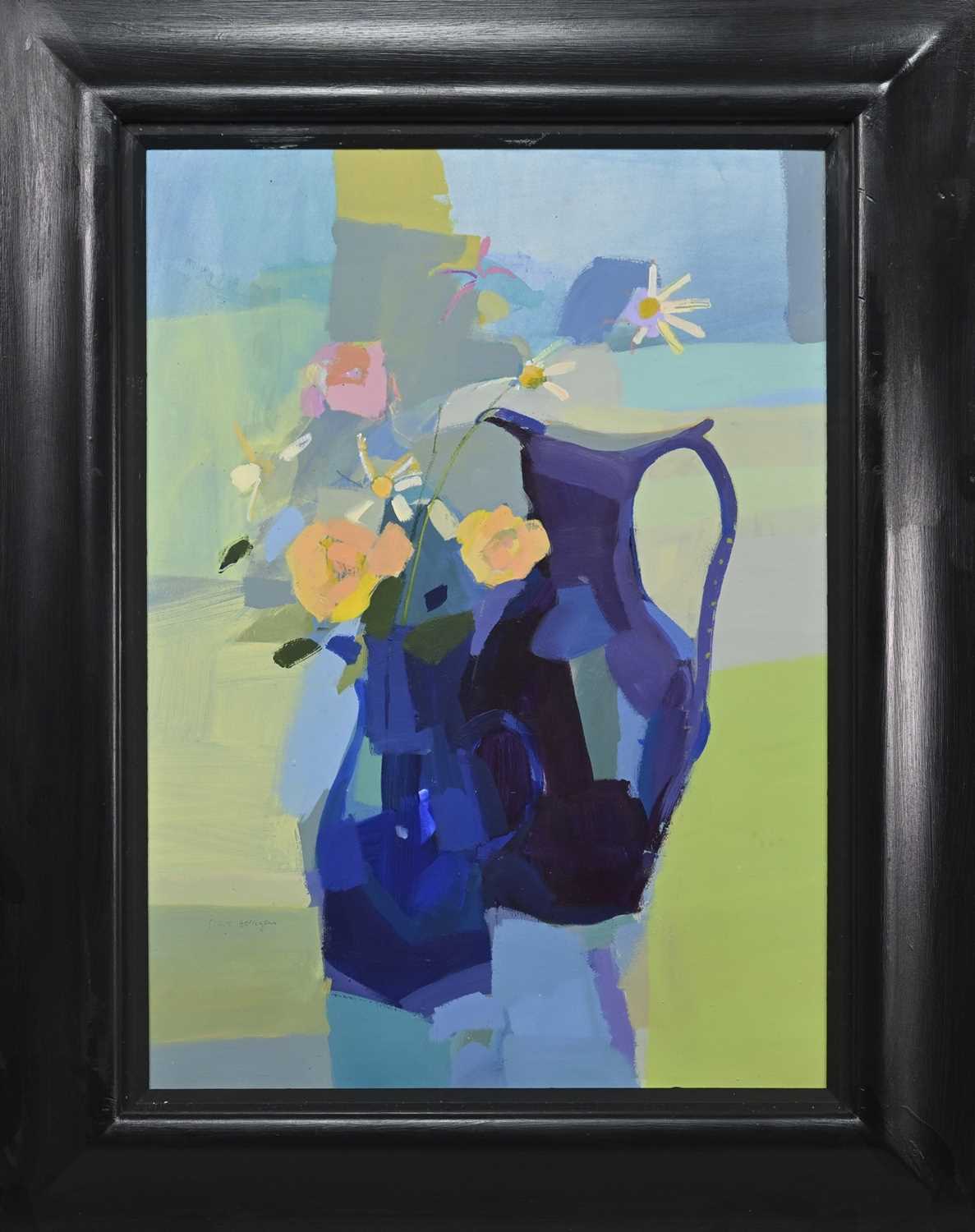 * CLAIRE HARRIGAN RSW (SCOTTISH b. 1964), WATER PITCHER AND GLASS JUG