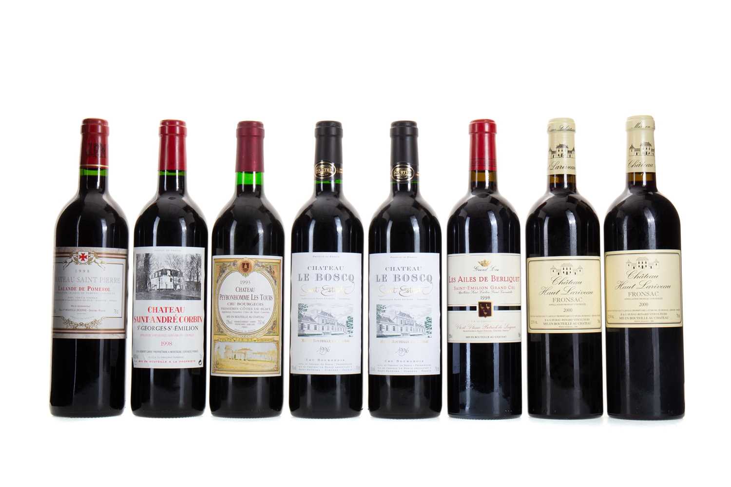 8 BOTTLES OF FRENCH RED WINE FROM THE BORDEAUX REGION INCLUDING CHATEAU SAINT-ANDRE CORBIN 1998 ST-G