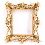 A Florentine giltwood picture frame, late 19th c, sight 26.5 x 21cm The collection of C. W.