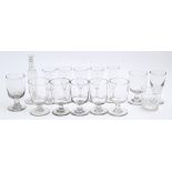 Fifteen English ale glasses, rummers and others, early and mid 19th c, various sizes The