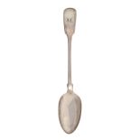 A Victorian silver gravy spoon, Fiddle pattern, by Samuel Hayne & Dudley Cater, London 1856, 3ozs