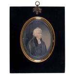 English School, early 19th c - Portrait Miniature of the Reverend George Bossley, Vicar of