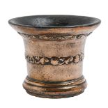 An English decorated bronze mortar, London, Barbican or Whitechapel, mid 18th c, or earlier,  with