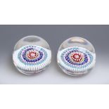 Two 'Old English' concentric millefiori paperweights, Birmingham or Stourbridge, 19th / early 20th
