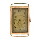 A Movado 9ct gold rectangular gentleman's wristwatch, with round movement, 23 x 34mm excluding