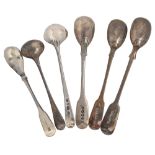 Cork. An Irish provincial silver mustard spoon, Fiddle pattern, by Carden Terry and Jane Williams of