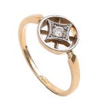A diamond ring, with open circular setting, gold hoop marked PLAT, 2.3g, size J½ The collection of