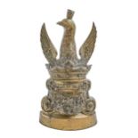 A George IV cast brass crown-and-phoenix doorstop, 43cm h The collection of C. W. Briggs (1906-1971)
