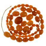 A necklace of amber beads, 55g The collection of C. W. Briggs (1906-1971) (lots 1-429) Good