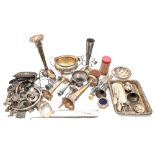 Miscellaneous silver hollow ware, flatware and other articles, George III and later, approx 50ozs