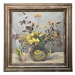 Colin Cairness Clinton Campbell (1894-1970) - Yellow Flowers in a Lustre Ware Jug, signed, oil on