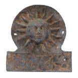Sun Fire Office. Lead fire mark, late 18th c, No 176745 The collection of C. W. Briggs (1906-