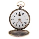 An English silver hunting cased verge watch of small size, Alexander Pur[-]is Grosvenor Square,