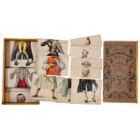 Comical Metamorphoses for Boys. A transformation game, early 19th c, of lithographed and brightly