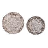 Charles II, Shilling, 1663, problem free, almost VF; Charles I, 1630, Birth of Prince Charles,