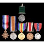 WWI, group of four 1914-15 Star, British War Medal, Victory Medal and Imperial Service Medal
