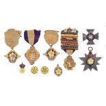 Primrose League, unusual group of medals and badges of the League, including a Founder’s bar, base