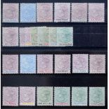 STAMPS - THE NIGERIAS The mint group with Lagos 1887 2d to 10/- x 2 sets. Plus 6d & 1/- shades.