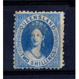 STAMPS – AUSTRALIAN STATES – QUEENSLAND GROUP with 1880 2/- blue, 1881 2/- blue Die II, 1882 thin