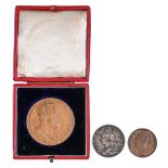 Coronation of Edward VII and Queen Alexandra commemorative medal 1902, bronze, 54mm, cased, Crown