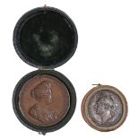 1821, George IV, Coronation, silver 35mm, by Pistrucci, 16.8gm, in half of original round red