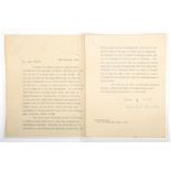 Sir Winston Spencer-Churchill (1874-1965). Autographed t.l.s. of 2pp, on Treasury Chambers writing-