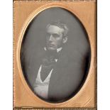 Photography. An American half-plate daguerreotype portrait of a gentleman, c. 1850-56, by Jeremiah