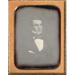 Photography. An American half-plate daguerreotype portrait of a gentleman, c. 1850-56, half-